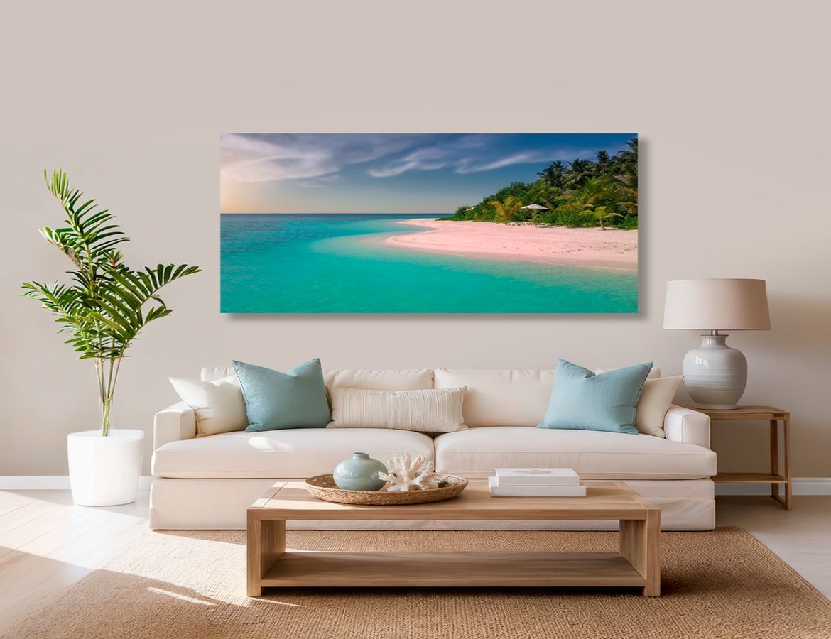 Sample print above a couch