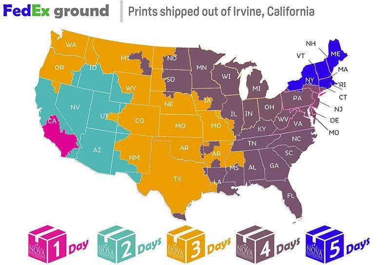 FedEx Ground Shipping Map